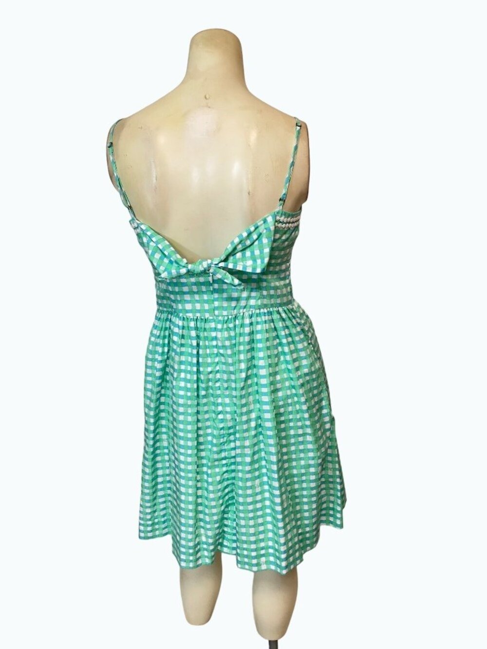 Lilly Pulitzer Glenda Green Painterly Gingham Bethany Dress XS - Picture 4 of 7